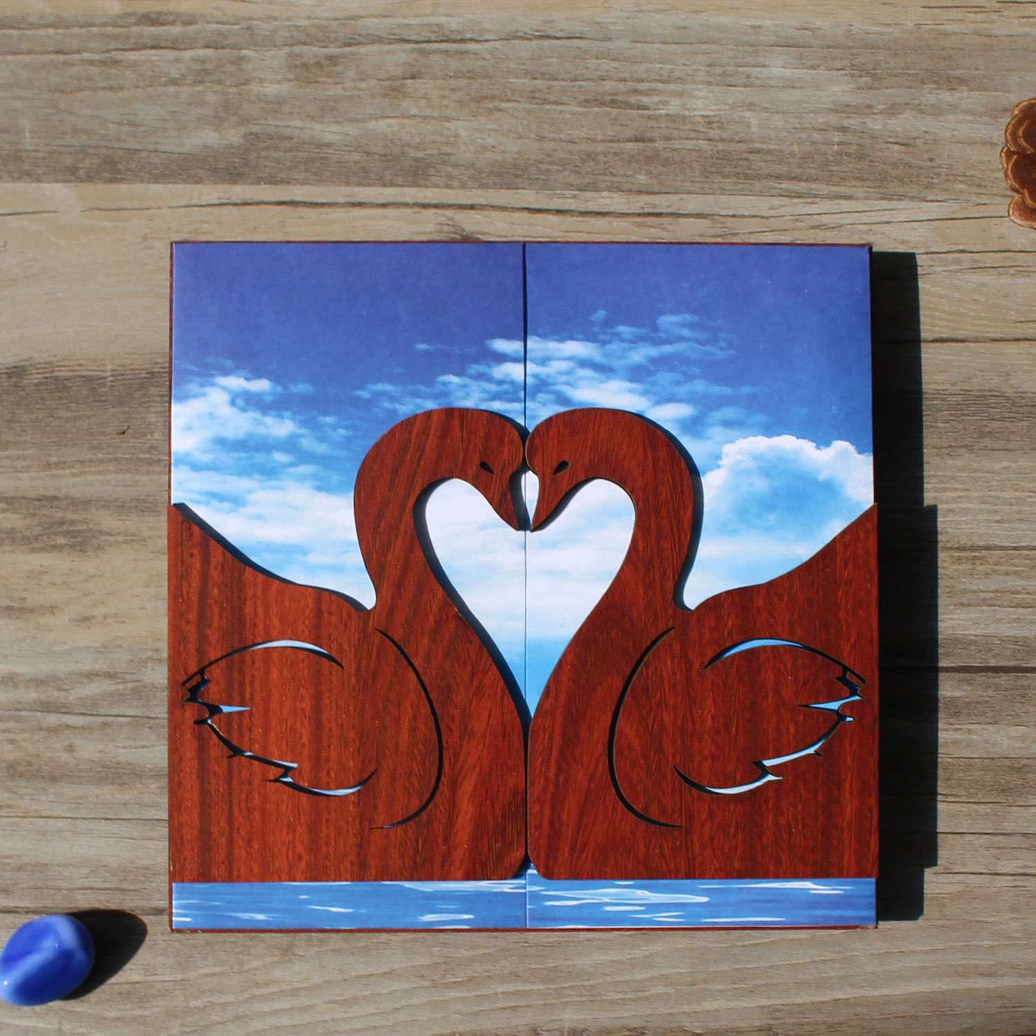 Latest  Invitation Card Wooden Invitation Swan Pattern Customized